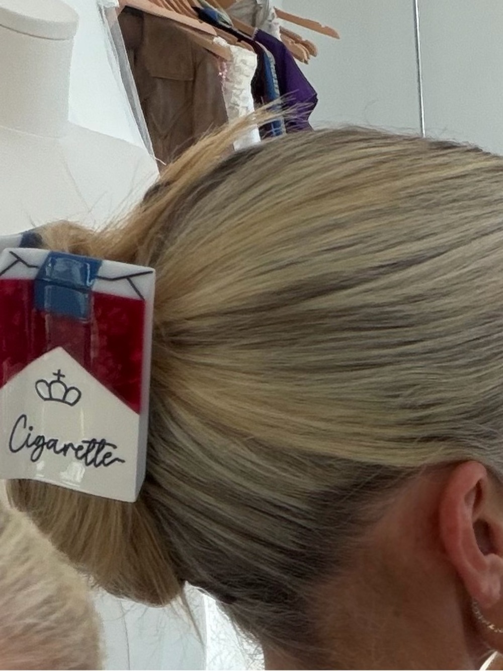 Novelty Ciggy Hair Claw Clip & Flame Bobby Pin Acetate
